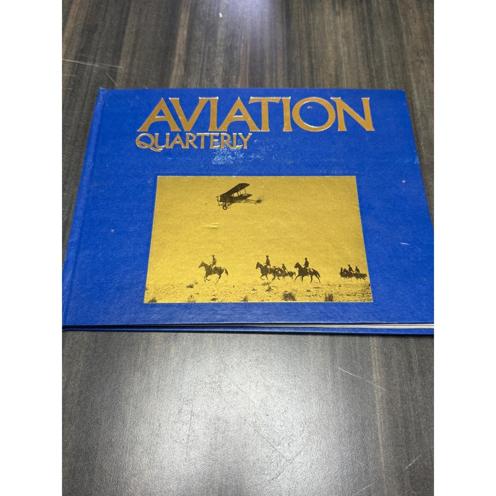 Aviation Quarterly Hardcover Book Vintage Flight History Blue Gold Foil Cover
